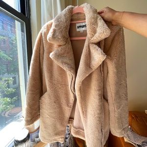 Apprais Rose Faux Fur Moto Jacket